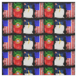 Tecido Bandeiras portuguesas-americanas