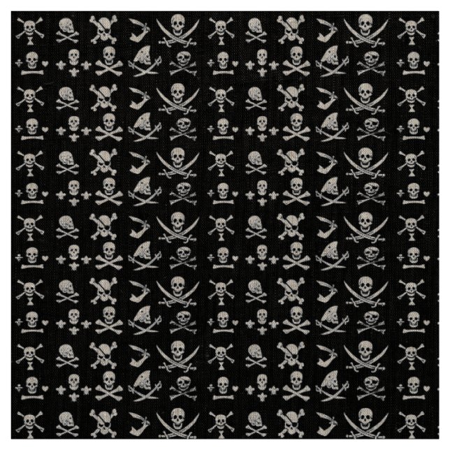 TECIDO BANNERS DE PIRATAS PRETOS CRUZADOS, OSSOS CRUZADOS (Modelo)