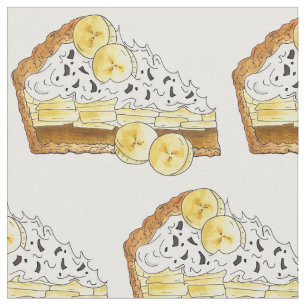Tecido Banoffee Banana Toffee Pie Slice UK British Comida