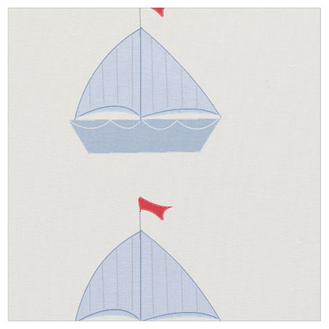 Tecido Barcos à vela azuis (Detalhe)