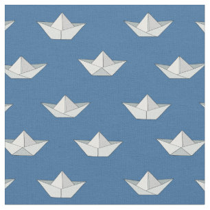 Tecido Barcos de Origami no teste padrão da água