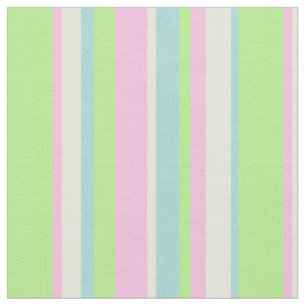 Tecido Bares de cor pastel suave rosa verde e tiras azuis