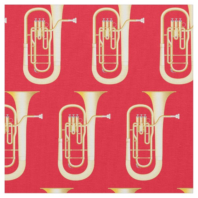 Tecido Baritones Musical Room Decor Red (Detalhe)