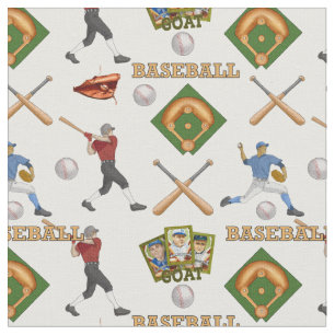 Tecido Baseball Com Jogadores Em Ação