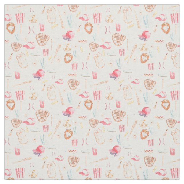 Tecido Baseball em Aquarela (Modelo)