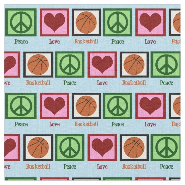 Tecido Basquete Peace Love (Detalhe)