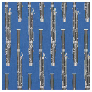 Tecido Bassoon Music Musical Room Decor Azul