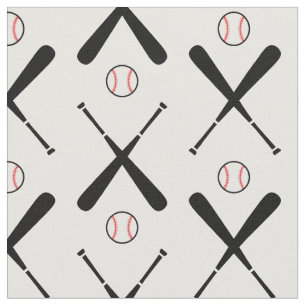 Tecido Batedores de beisebol cruzados, brancos - tamanho 