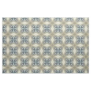 Tecido Batik Floral Estrela Bege Marrom Cinza Azul Padrão