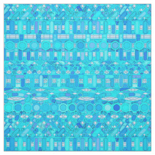 Tecido Batik tribal - máscaras do azul