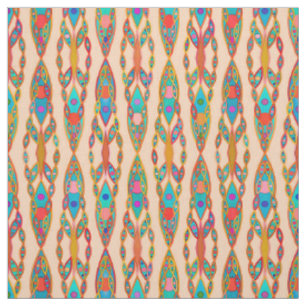 Tecido Batik tribal - rosa e turquesa do pêssego