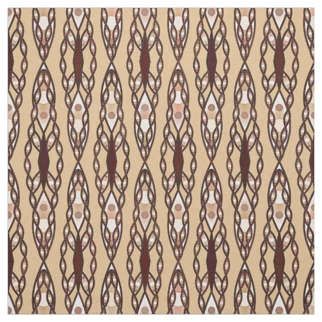 Tecido Batik tribal - Tan, Brown escuro e creme (Modelo)