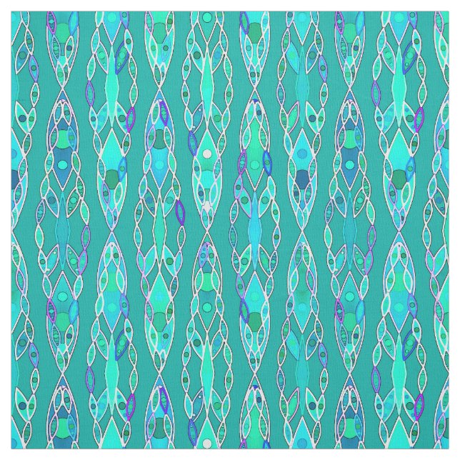 Tecido Batik tribal - turquesa e água-marinha (Modelo)