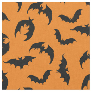 Tecido Bats Gothene Halloween Orange