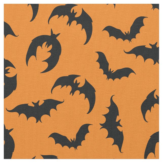 Tecido Bats Gothene Halloween Orange (Detalhe)