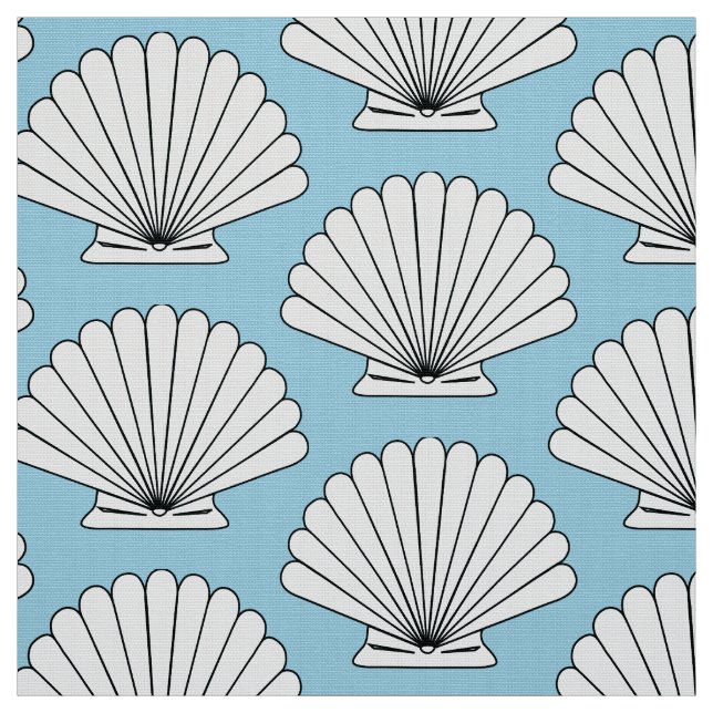 Tecido Beach House Scallop Seashells (Modelo)