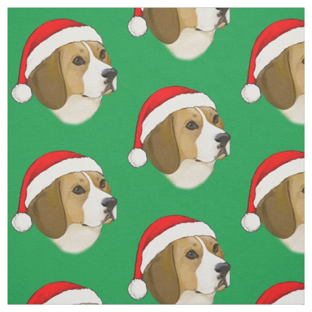Tecido Beagle em um chapéu de Natal (Modelo)