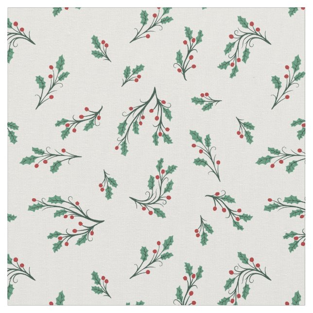 Tecido Beautiful Holly Seamless Christmas Pattern (Detalhe)