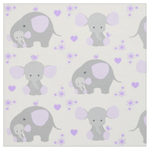 Tecido Bebé animal do berçário do safari roxo do elefa