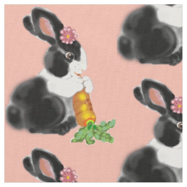 Tecido Bebê Cor-de-Rosa Esbranquiçado Irritado de Coelho  (Detalhe)