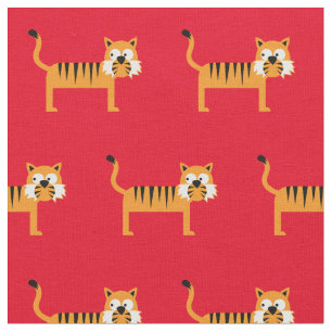 Tecido Bebê de tigre fofo Berçário Gato Vermelho
