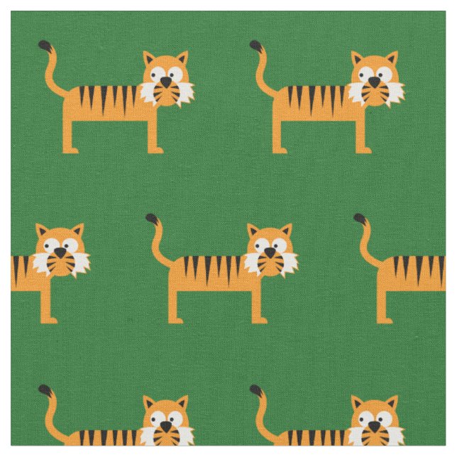 Tecido Bebê de Tigre Fofo Berçário Verde Gato (Detalhe)