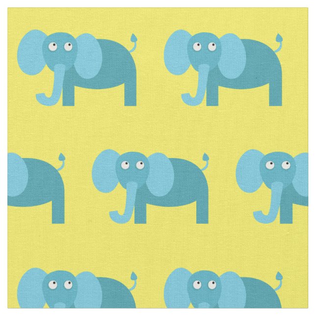 Tecido Bebê Elefante Fofo Berçário Amarelo (Detalhe)