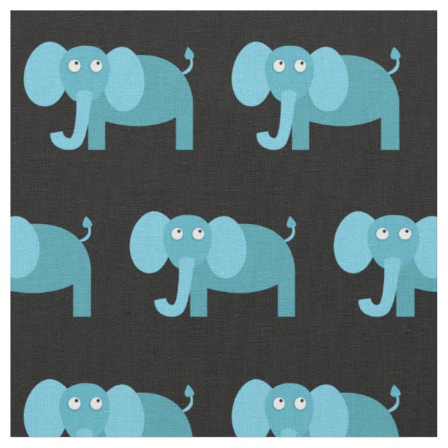 Tecido Bebê Elefante Fofo Berçário Preto (Detalhe)