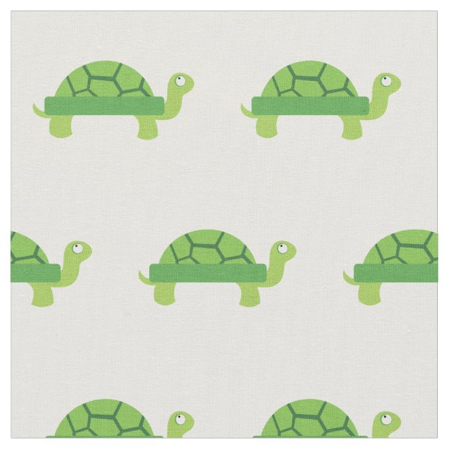 Tecido Bebê Tartaruga Fofa Berçário Branco Tortoise (Detalhe)