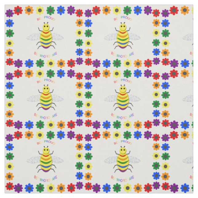 Tecido Bebida Arco-Íris Ortográfica LGBT e Flores (Modelo)