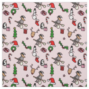 Tecido befana de natal rosa