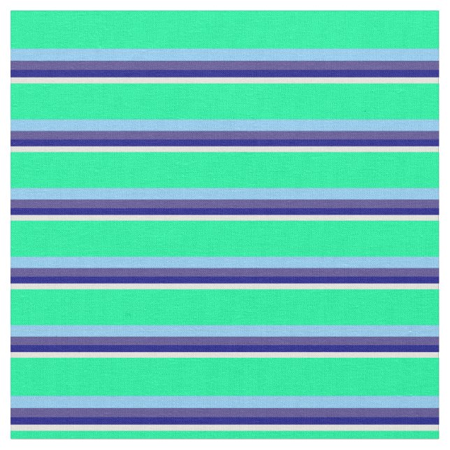 Tecido bege, azul, azul de fosso, azul-céu claro e verde (Detalhe)