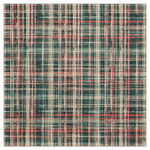 Tecido bege vermelho verde clássico checkered da xadrez