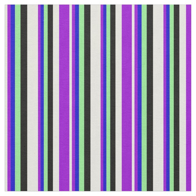 Tecido bege, violeta escuro, azul, verde claro e preto (Detalhe)