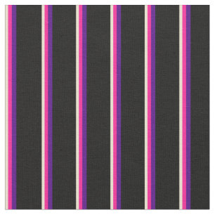 Tecido Beige, Rosa Profundo, Índigo e faixas coloridas em