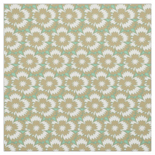 Tecido Beige venenoso e floral verde Dianthus Barbatus