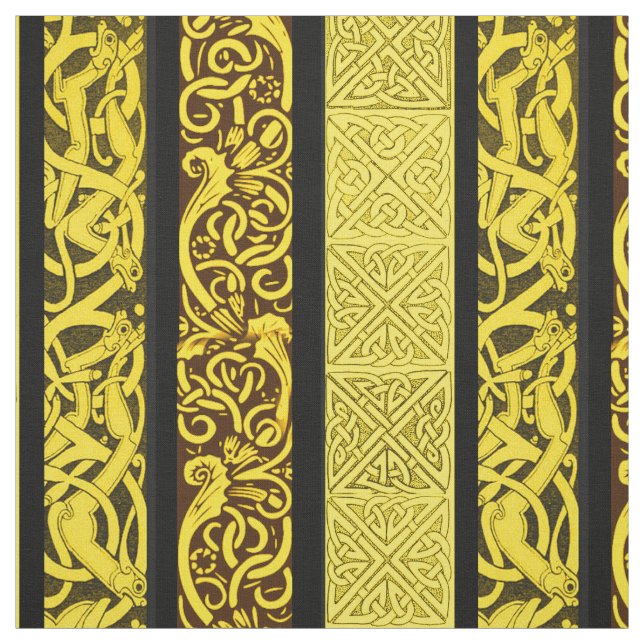 Tecido Beiras celtas no ouro (Modelo)