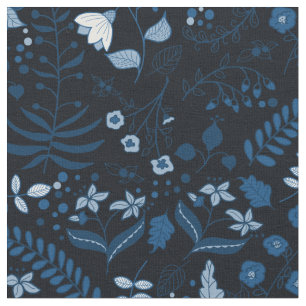 Tecido Belo Boho Floral Clássico Blues