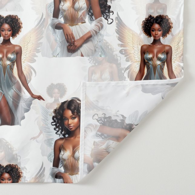 Tecido Belo Design de Padrão de Anjos Meninas Negras  (Criador carregado)