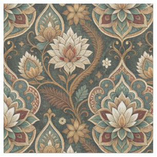 Tecido Belo Padrão Floral Art Nouveau Vintage para Mural
