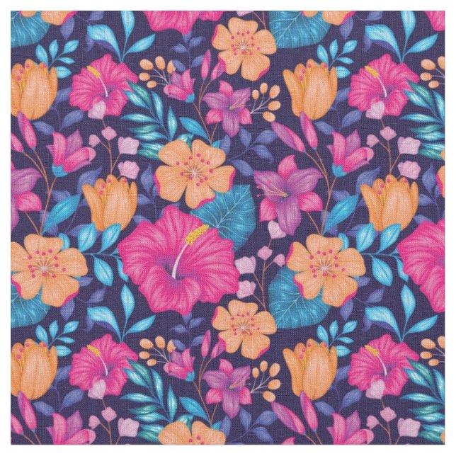 Tecido Belo padrão floral misto (Detalhe)