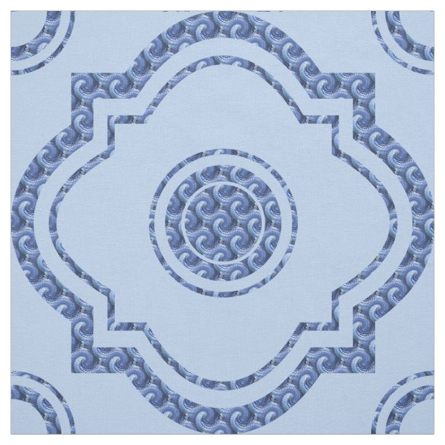 Tecido Belo Quatrefoil Azul (Modelo)