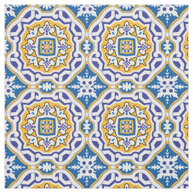 Tecido 💙 Belos Azulejos azuis 004, tamanho do azulejo XX (Modelo)