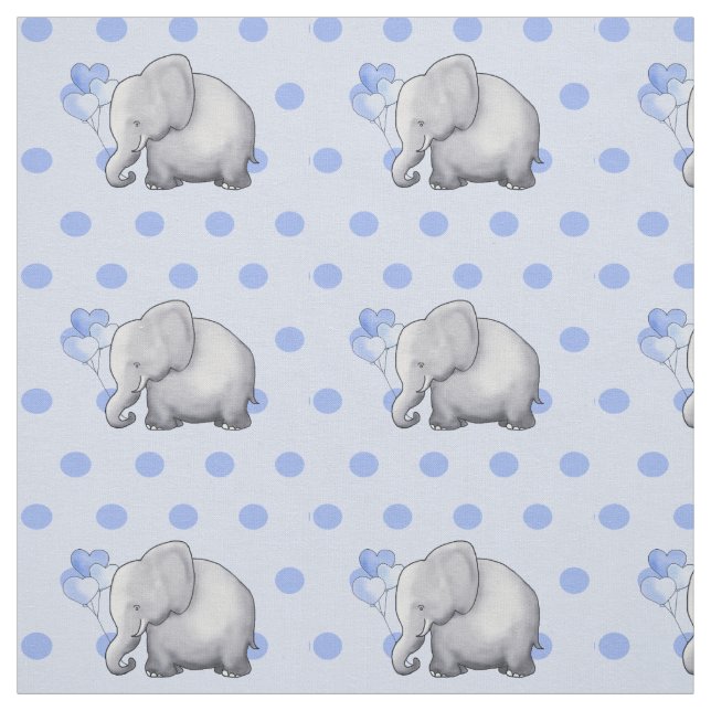 Tecido Berçário azul adorável do bebê dos elefantes das (Modelo)
