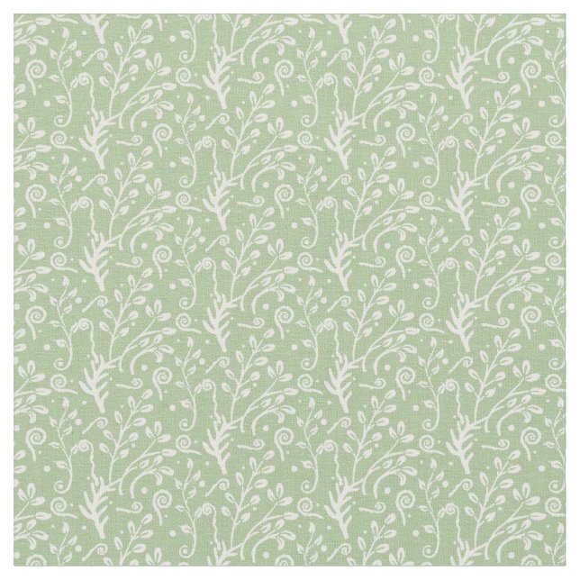 Tecido Berçário do bebé do redemoinho da samambaia do (Detalhe)