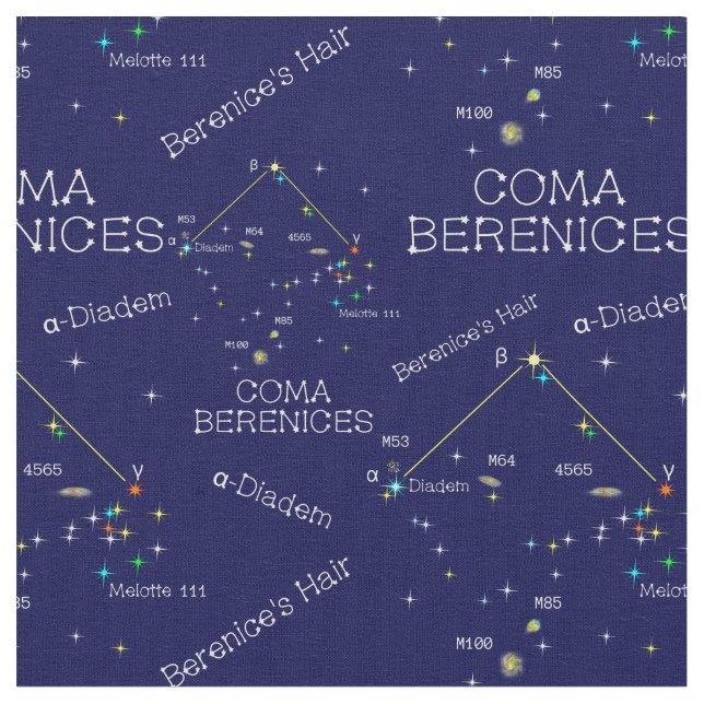 Tecido Berenices de constelação do hemisfério norte (Detalhe)