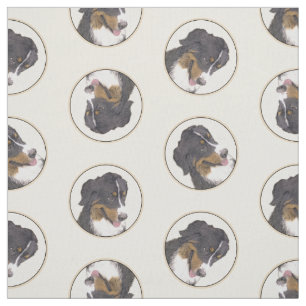 Tecido Bernese Mountain Dog Berner Pintura Pet Art