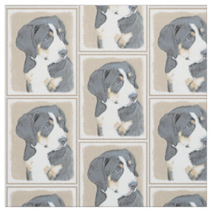Tecido Bernese Mountain Dog Puppy Painting - Arte Origina