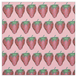 Tecido Berries de Verão de Morango Vermelho Cor-de-rosa