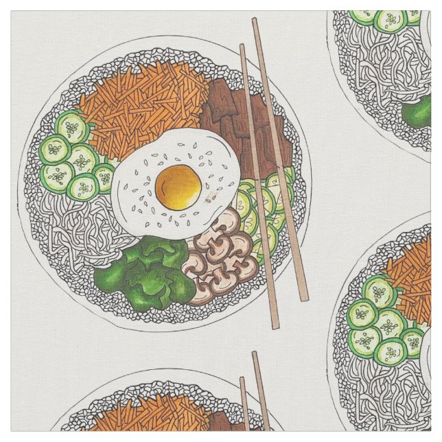 Tecido Bibimbap Cozinhar Coreano Comida Cuisine Rice Vice (Detalhe)